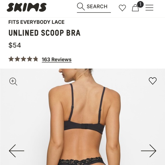 Skims Fits Everybody Lace Unlined Scoop Bra - Picture 3 of 6